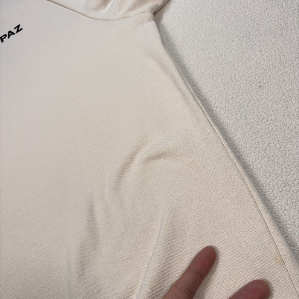 La Paz Cunha Vague Sweatshirt Men's L Off-White Spellout Graphic 100% Cotton - Picture 12 of 16